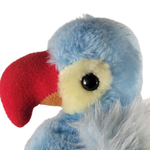 Vintage Applause Blue Bird Parrot Stuffed Animal Plush Red Beak 1981 Tatoo Baby - Picture 2 of 11